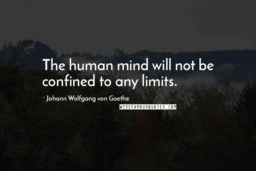 Johann Wolfgang Von Goethe Quotes: The human mind will not be confined to any limits.