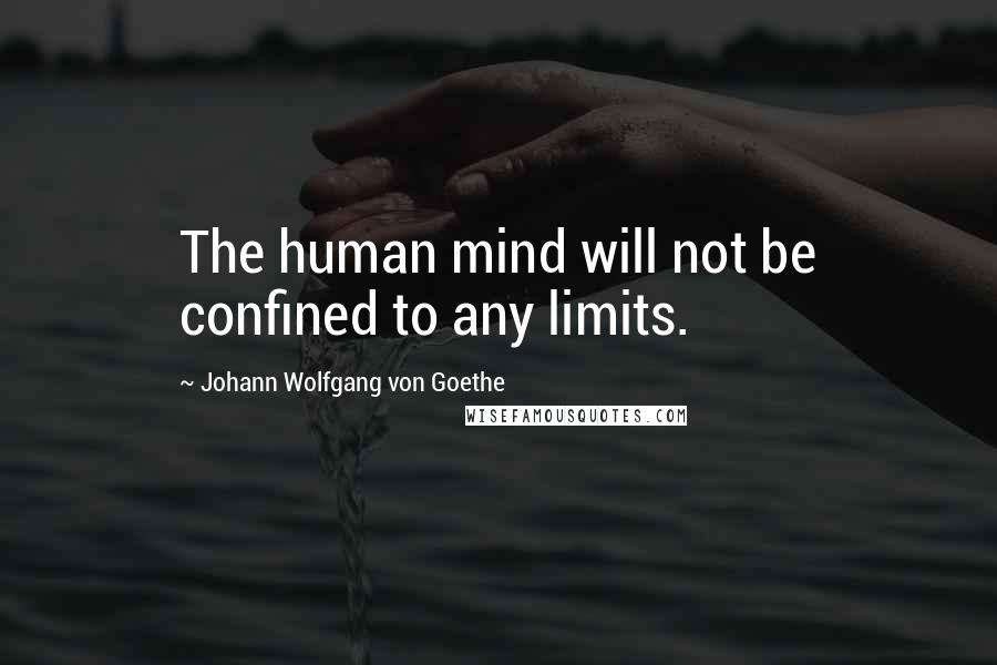 Johann Wolfgang Von Goethe Quotes: The human mind will not be confined to any limits.