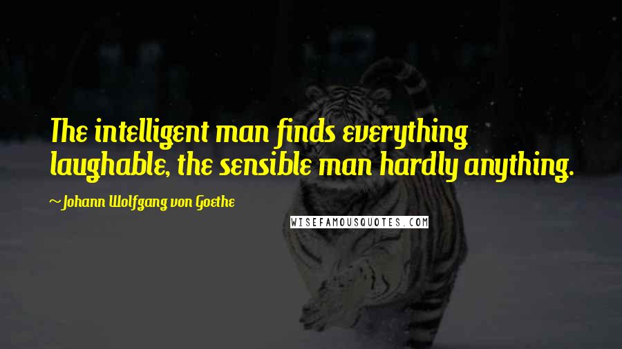 Johann Wolfgang Von Goethe Quotes: The intelligent man finds everything laughable, the sensible man hardly anything.