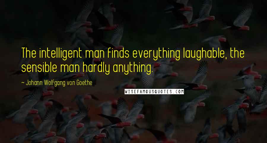 Johann Wolfgang Von Goethe Quotes: The intelligent man finds everything laughable, the sensible man hardly anything.