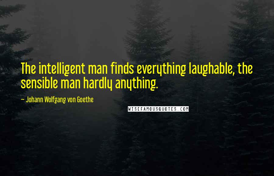 Johann Wolfgang Von Goethe Quotes: The intelligent man finds everything laughable, the sensible man hardly anything.