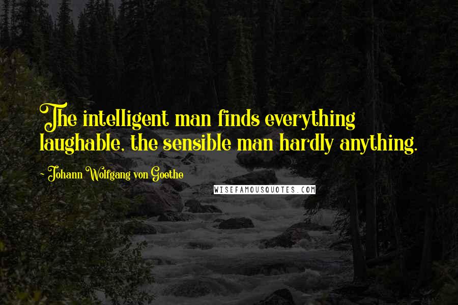 Johann Wolfgang Von Goethe Quotes: The intelligent man finds everything laughable, the sensible man hardly anything.