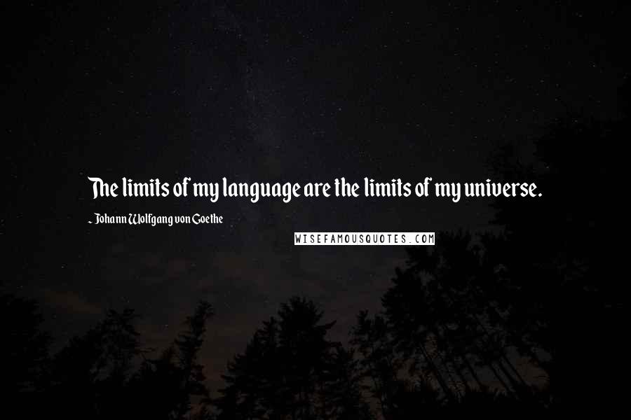 Johann Wolfgang Von Goethe Quotes: The limits of my language are the limits of my universe.