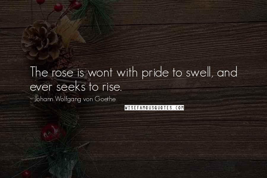 Johann Wolfgang Von Goethe Quotes: The rose is wont with pride to swell, and ever seeks to rise.