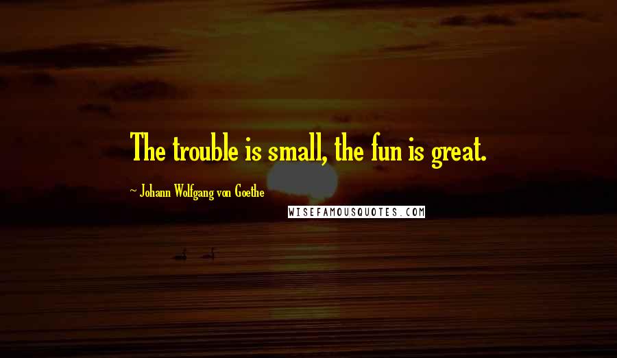 Johann Wolfgang Von Goethe Quotes: The trouble is small, the fun is great.