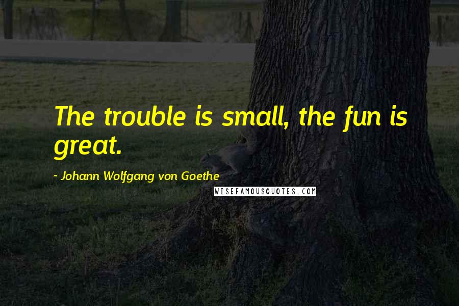 Johann Wolfgang Von Goethe Quotes: The trouble is small, the fun is great.