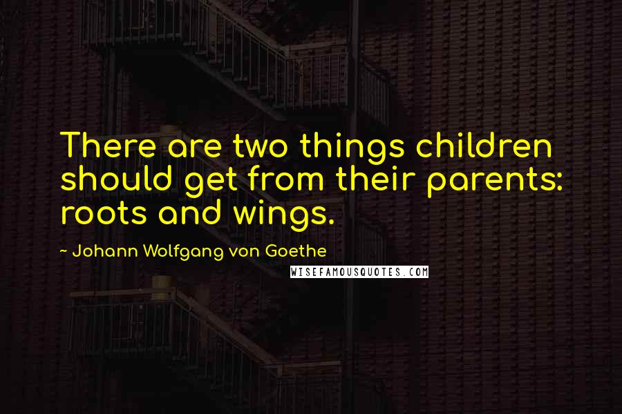 Johann Wolfgang Von Goethe Quotes: There are two things children should get from their parents: roots and wings.