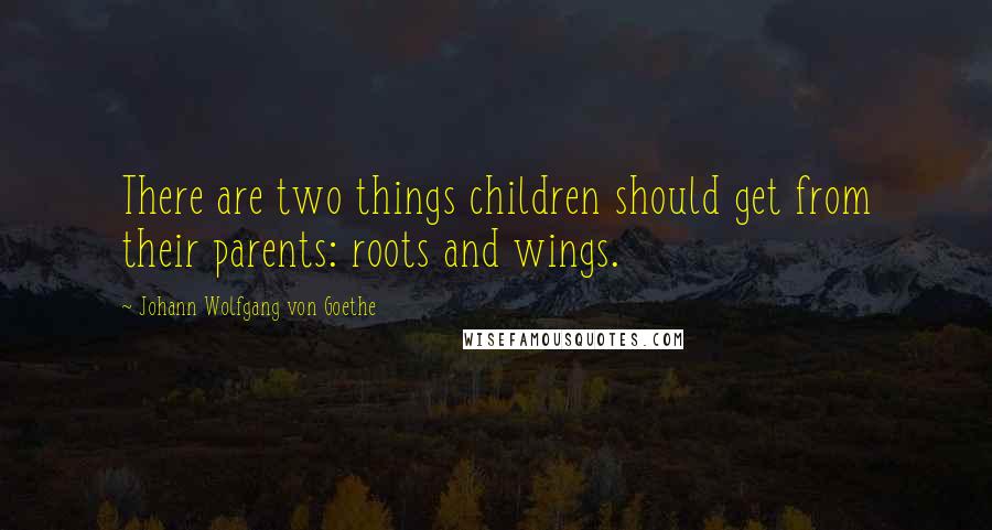 Johann Wolfgang Von Goethe Quotes: There are two things children should get from their parents: roots and wings.