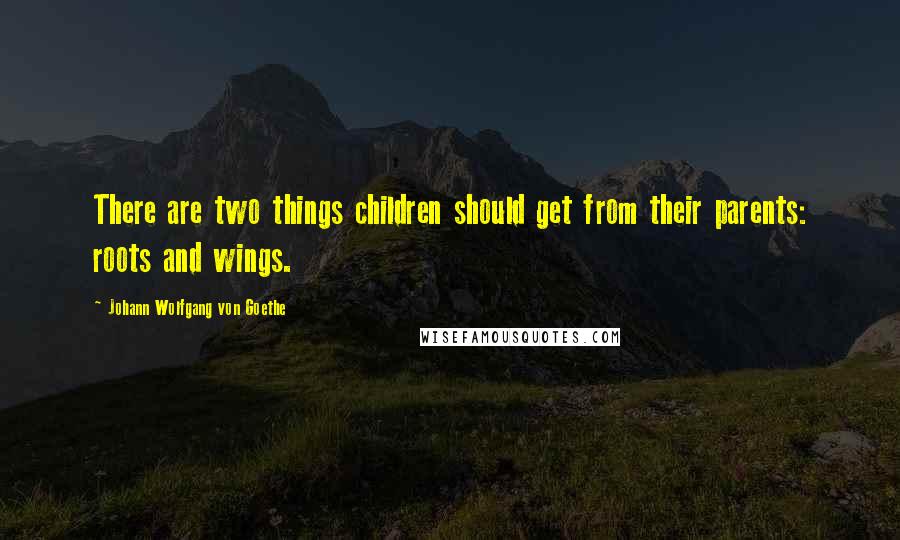 Johann Wolfgang Von Goethe Quotes: There are two things children should get from their parents: roots and wings.