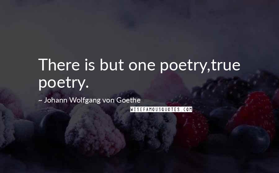 Johann Wolfgang Von Goethe Quotes: There is but one poetry,true poetry.