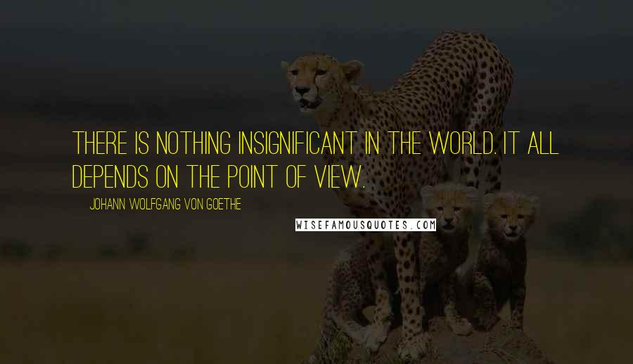 Johann Wolfgang Von Goethe Quotes: There is nothing insignificant in the world. It all depends on the point of view.
