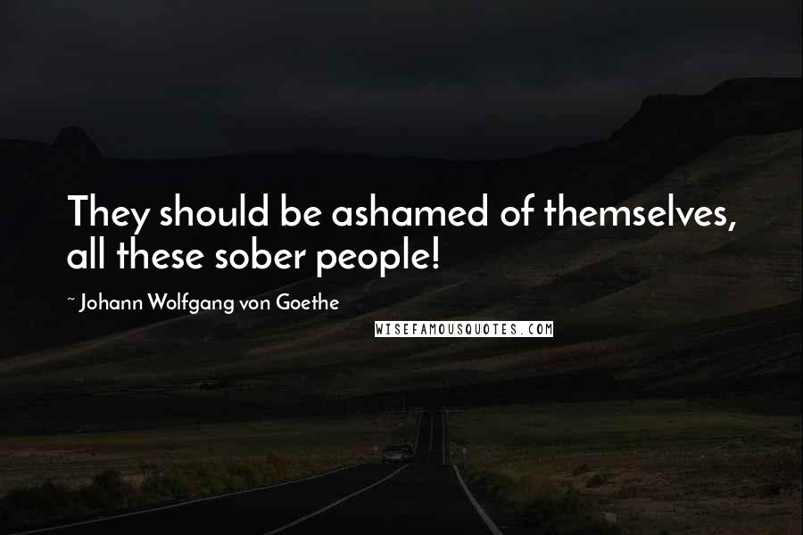 Johann Wolfgang Von Goethe Quotes: They should be ashamed of themselves, all these sober people!