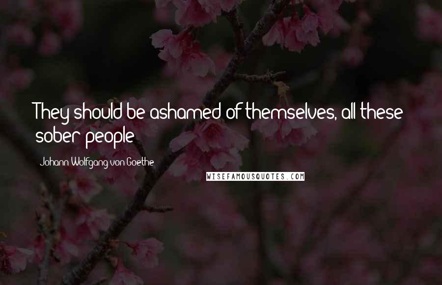 Johann Wolfgang Von Goethe Quotes: They should be ashamed of themselves, all these sober people!