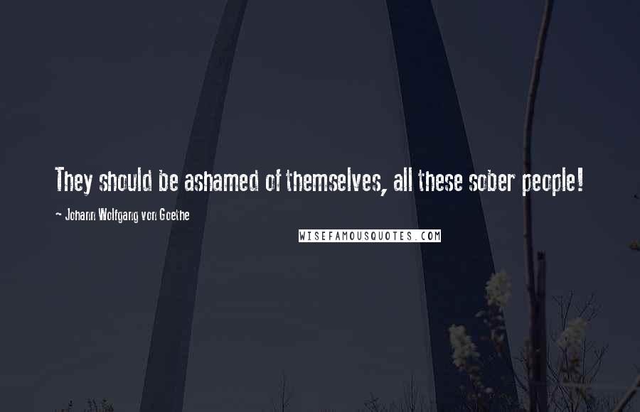 Johann Wolfgang Von Goethe Quotes: They should be ashamed of themselves, all these sober people!