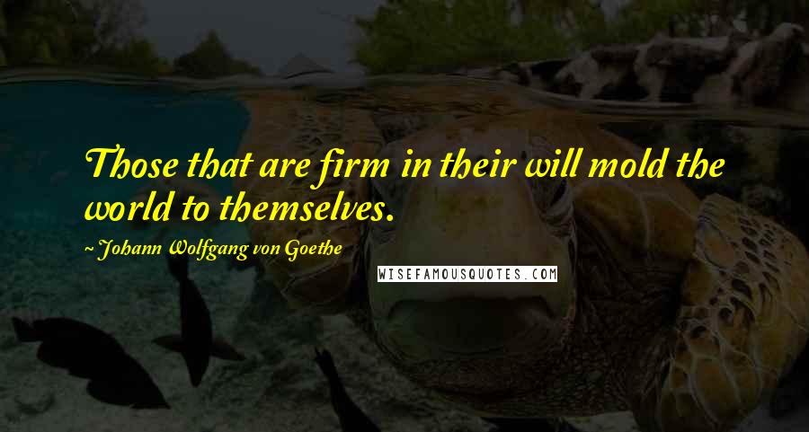 Johann Wolfgang Von Goethe Quotes: Those that are firm in their will mold the world to themselves.