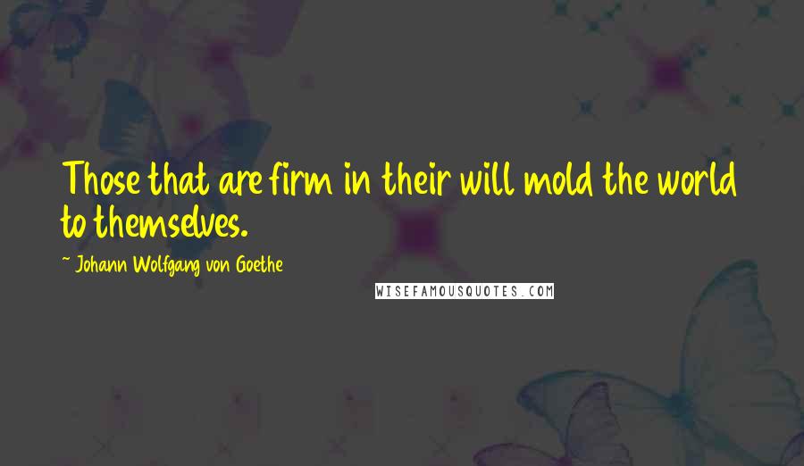 Johann Wolfgang Von Goethe Quotes: Those that are firm in their will mold the world to themselves.