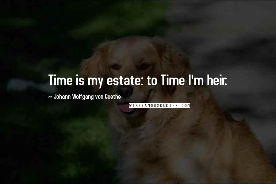 Johann Wolfgang Von Goethe Quotes: Time is my estate: to Time I'm heir.