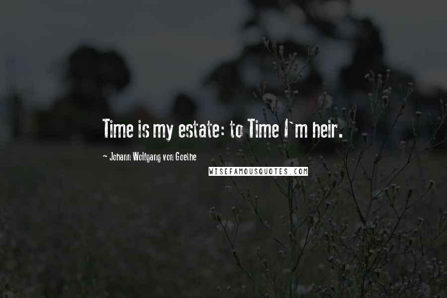 Johann Wolfgang Von Goethe Quotes: Time is my estate: to Time I'm heir.