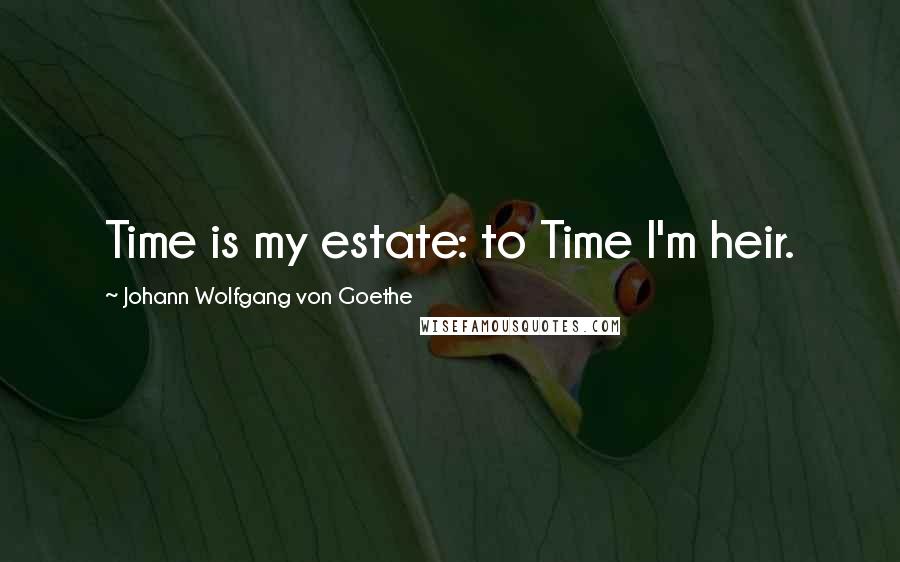 Johann Wolfgang Von Goethe Quotes: Time is my estate: to Time I'm heir.