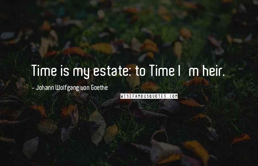 Johann Wolfgang Von Goethe Quotes: Time is my estate: to Time I'm heir.