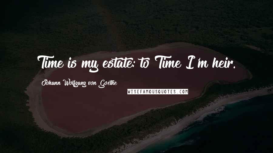 Johann Wolfgang Von Goethe Quotes: Time is my estate: to Time I'm heir.