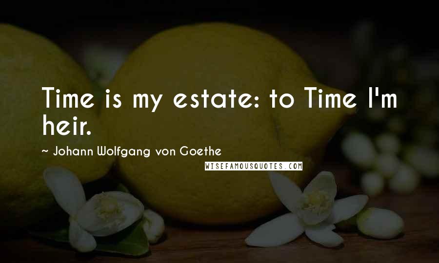 Johann Wolfgang Von Goethe Quotes: Time is my estate: to Time I'm heir.