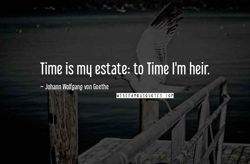 Johann Wolfgang Von Goethe Quotes: Time is my estate: to Time I'm heir.