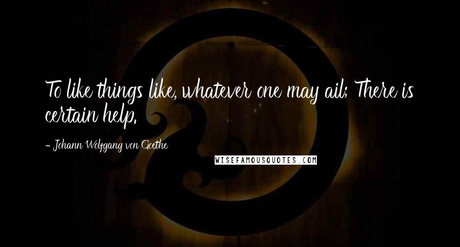 Johann Wolfgang Von Goethe Quotes: To like things like, whatever one may ail; There is certain help.