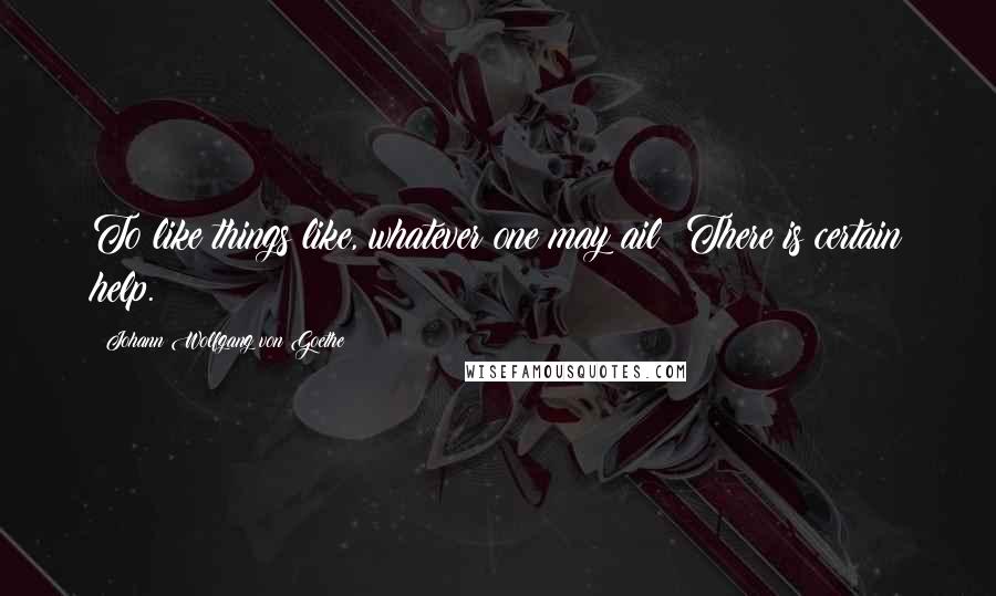Johann Wolfgang Von Goethe Quotes: To like things like, whatever one may ail; There is certain help.