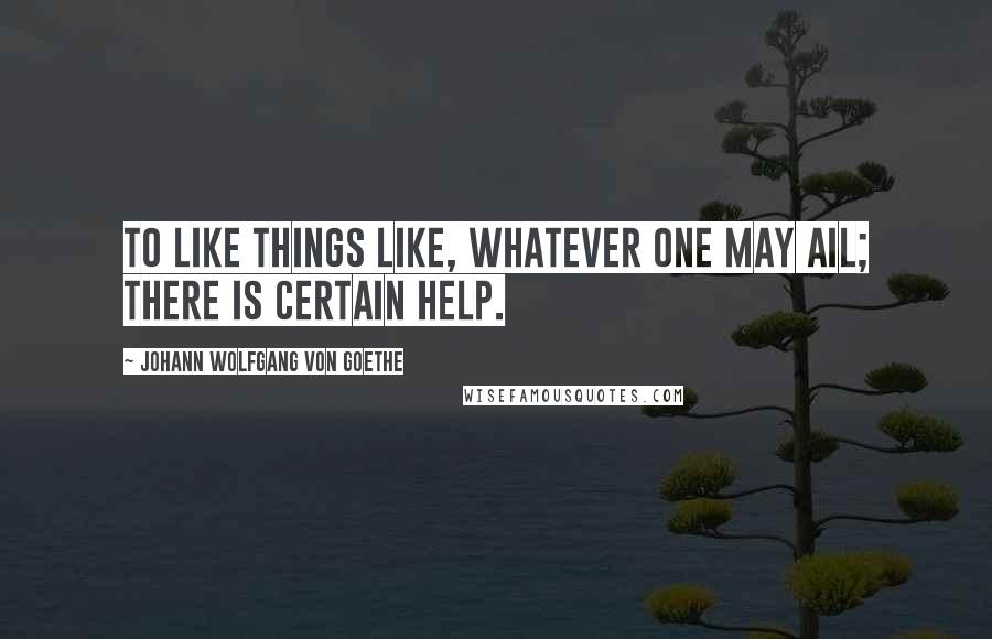 Johann Wolfgang Von Goethe Quotes: To like things like, whatever one may ail; There is certain help.