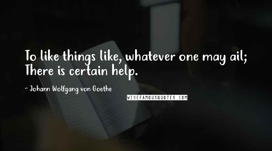 Johann Wolfgang Von Goethe Quotes: To like things like, whatever one may ail; There is certain help.