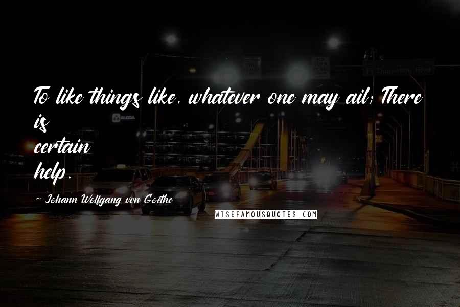 Johann Wolfgang Von Goethe Quotes: To like things like, whatever one may ail; There is certain help.