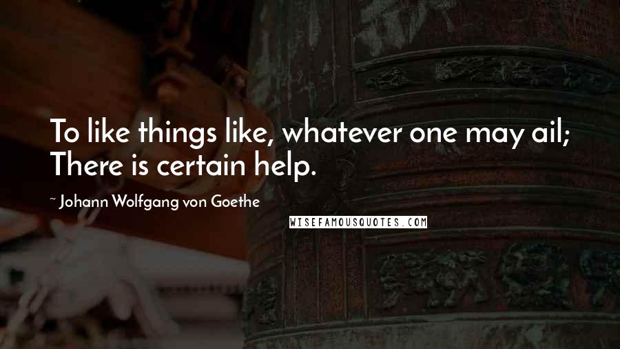 Johann Wolfgang Von Goethe Quotes: To like things like, whatever one may ail; There is certain help.