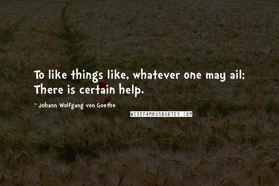 Johann Wolfgang Von Goethe Quotes: To like things like, whatever one may ail; There is certain help.