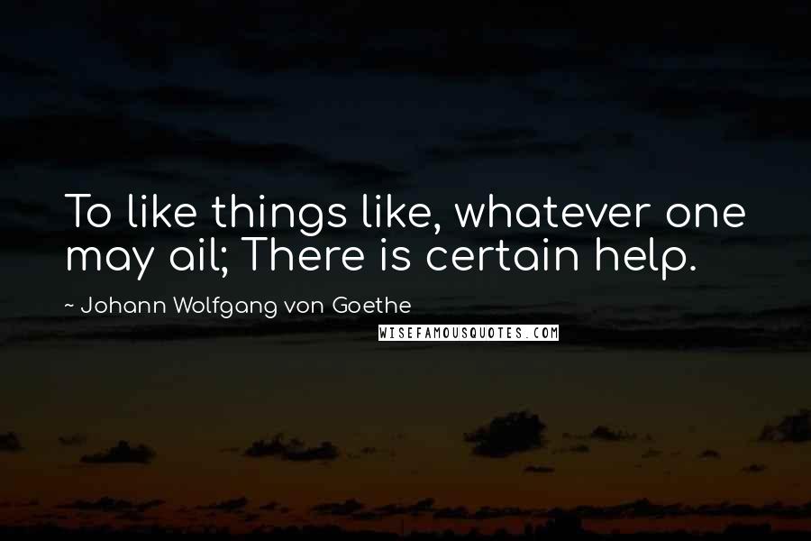 Johann Wolfgang Von Goethe Quotes: To like things like, whatever one may ail; There is certain help.
