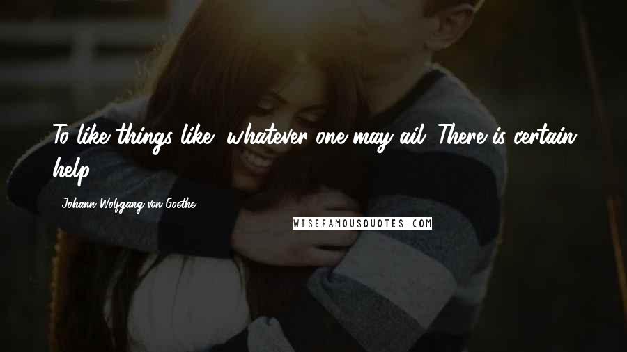 Johann Wolfgang Von Goethe Quotes: To like things like, whatever one may ail; There is certain help.