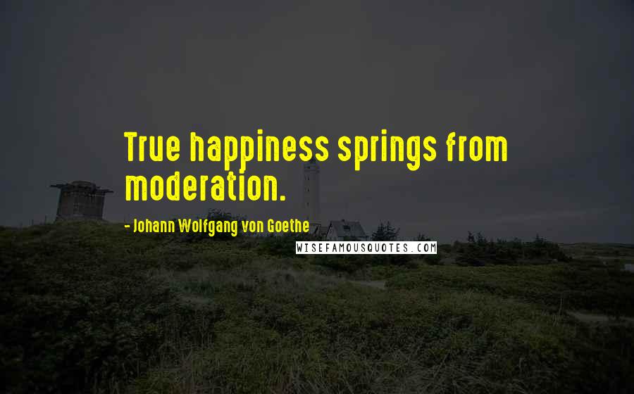 Johann Wolfgang Von Goethe Quotes: True happiness springs from moderation.