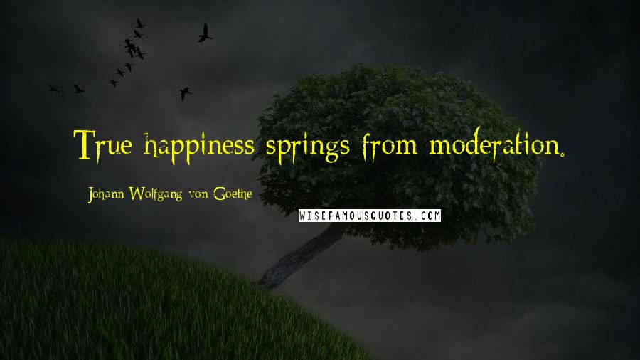 Johann Wolfgang Von Goethe Quotes: True happiness springs from moderation.