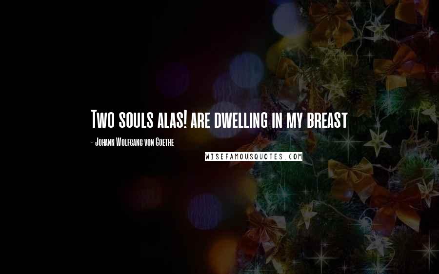 Johann Wolfgang Von Goethe Quotes: Two souls alas! are dwelling in my breast