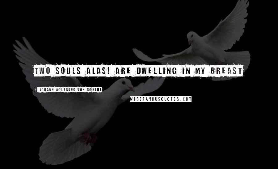 Johann Wolfgang Von Goethe Quotes: Two souls alas! are dwelling in my breast