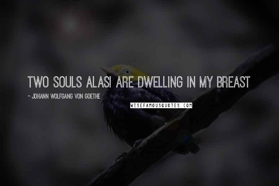 Johann Wolfgang Von Goethe Quotes: Two souls alas! are dwelling in my breast
