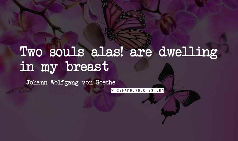 Johann Wolfgang Von Goethe Quotes: Two souls alas! are dwelling in my breast