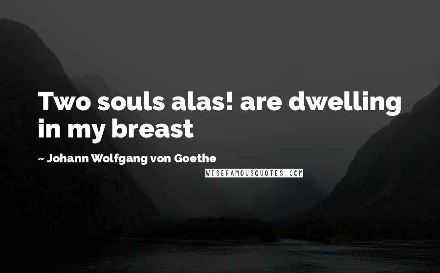 Johann Wolfgang Von Goethe Quotes: Two souls alas! are dwelling in my breast