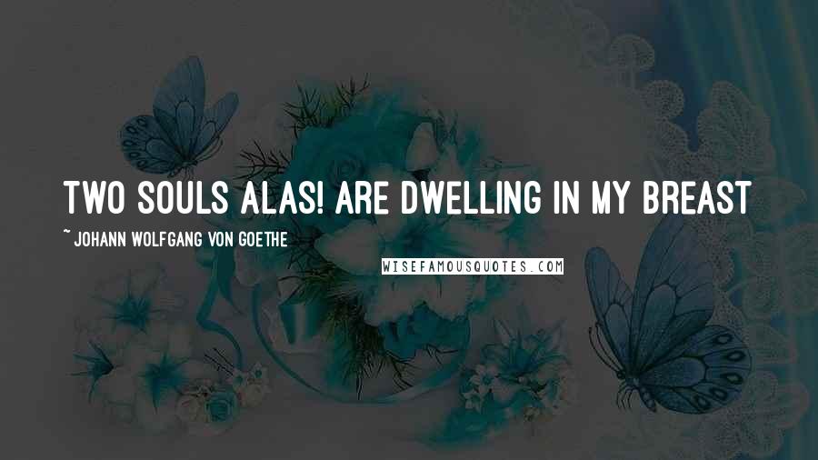 Johann Wolfgang Von Goethe Quotes: Two souls alas! are dwelling in my breast