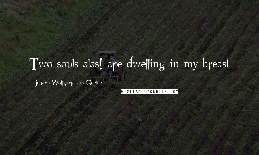 Johann Wolfgang Von Goethe Quotes: Two souls alas! are dwelling in my breast