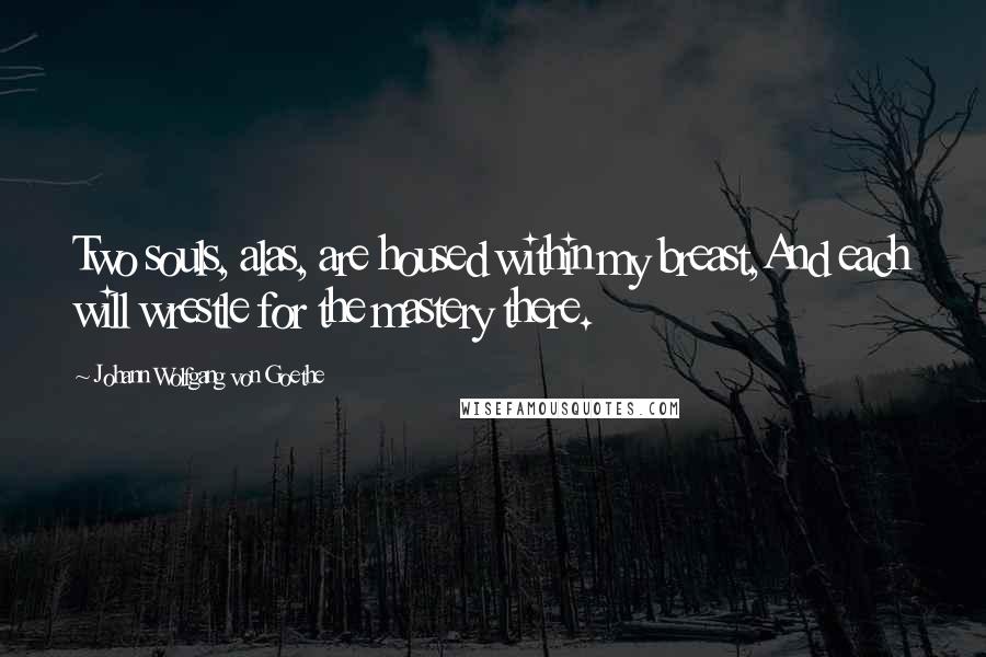 Johann Wolfgang Von Goethe Quotes: Two souls, alas, are housed within my breast,And each will wrestle for the mastery there.