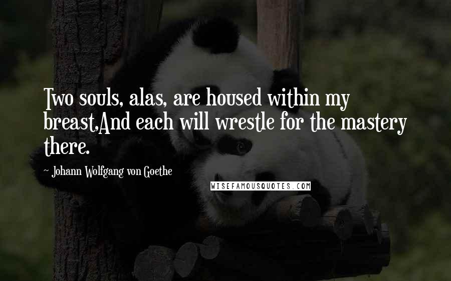 Johann Wolfgang Von Goethe Quotes: Two souls, alas, are housed within my breast,And each will wrestle for the mastery there.