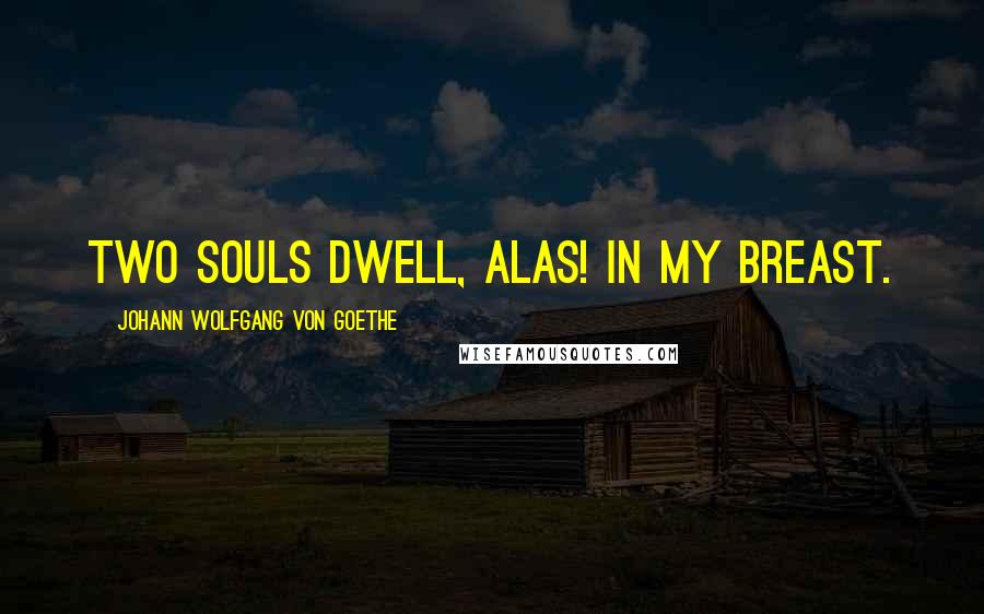 Johann Wolfgang Von Goethe Quotes: Two souls dwell, alas! in my breast.