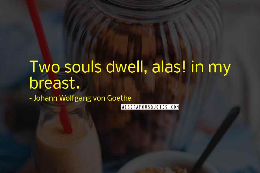 Johann Wolfgang Von Goethe Quotes: Two souls dwell, alas! in my breast.