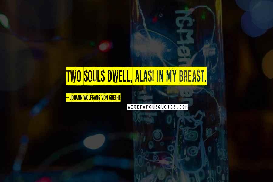 Johann Wolfgang Von Goethe Quotes: Two souls dwell, alas! in my breast.